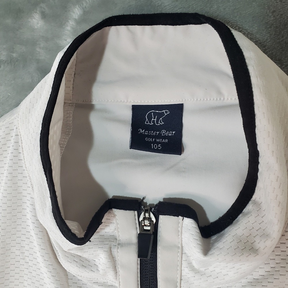 Master Bear Golf Wear Mens White Mesh Full Zip Performance Vest Size 105 XL - Picture 2 of 5